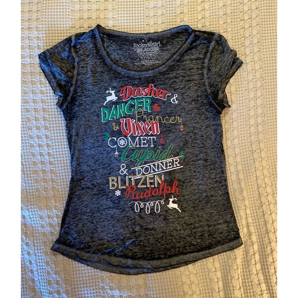 Women’s Christmas T Shirt Reindeer Rudolph Dancer Prancer Comet Vixen Sz XL - Picture 3 of 11